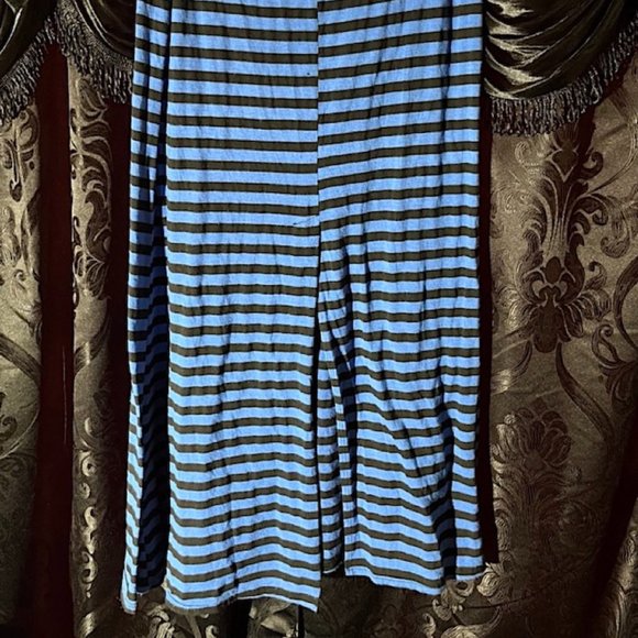 HOT GAL BLUE AND BLACK STRIPED STRAPLESS DRESS / SKIRT XL - Picture 4 of 4